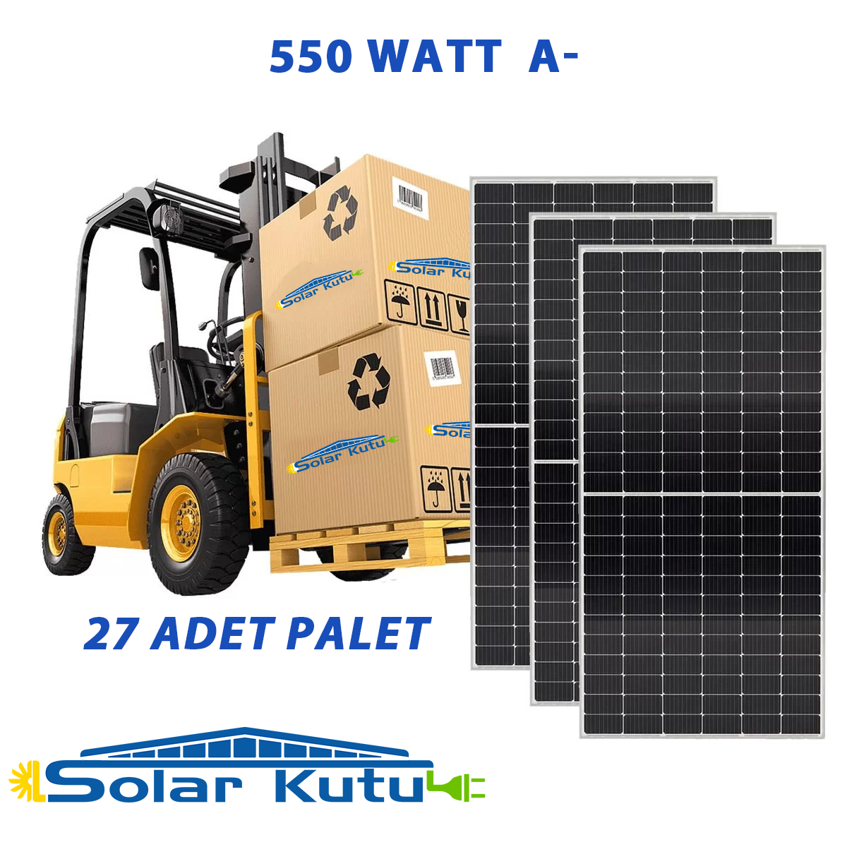 ALFA-SMART-CW-KALYON 550 W A- Half Cut Monokristal Güneş Paneli 27 Adet 1 Palet