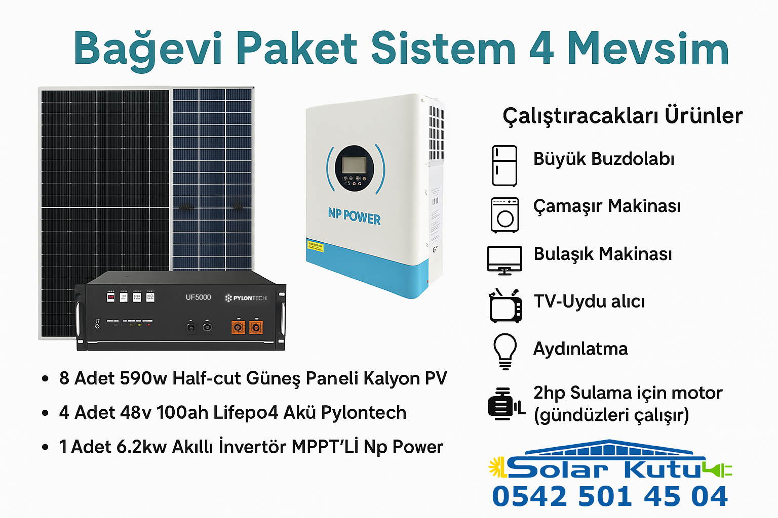 Bağevi Paket Sistem 4 Mevsim ( Lityum Paket)